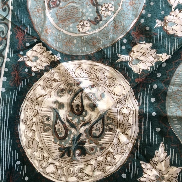 VTG Silk Hand Rolled Scarf European High Middle Ages Royalty Hearts 33X33 Retro - Picture 5 of 7